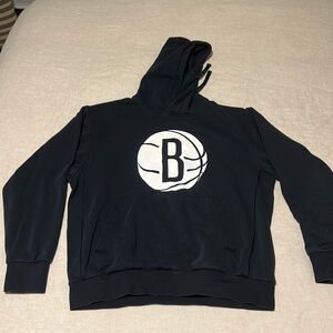 Nike Brooklyn Nets Logo Black Hoodie Large L